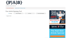 Desktop Screenshot of freearticlespinning.com